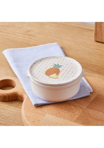 Karaca Ananas Kapaklı Puantiyeli Yuvarlak Desenli 1 Parça Seramik Kahvaltı Takımı Çok Renkli