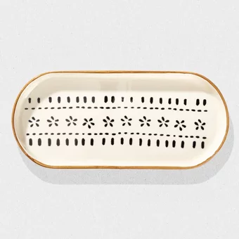 Bernardo Valeria Ppt-04 Yuvarlak Desenli 14 Parça 6 Kişilik Stoneware Kahvaltı Takımı Beyaz
