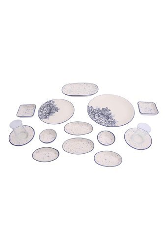Sabor Home Laviss Desenli 32 Parça 6 Kişilik Porselen Kahvaltı Takımı Mavi