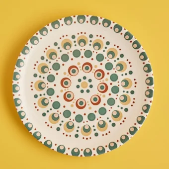 Bella Maison Roby Yuvarlak Desenli 13 Parça 6 Kişilik Porselen Kahvaltı Takımı Çok Renkli