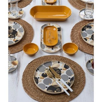 Pierre Cardin Gölge Desenli 31 Parça 12 Kişilik Bone China Kahvaltı Takımı Çok Renkli