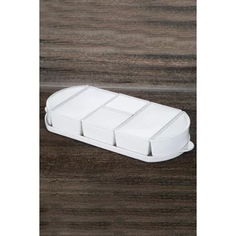 Acar Bianco Perla Oval 7 Parça Porselen Kahvaltı Takımı Beyaz