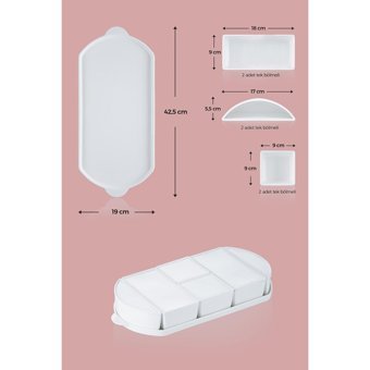 Acar Bianco Perla Oval 7 Parça Porselen Kahvaltı Takımı Beyaz