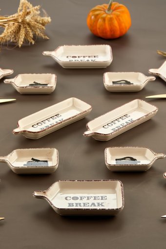 Mhk Collection Sweet Life Breakfast Desenli 4 Kişilik Seramik Kahvaltı Takımı Kahverengi