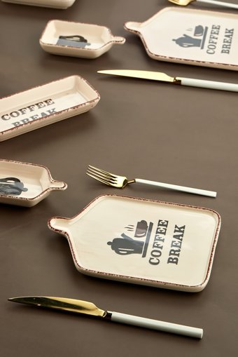 Mhk Collection Sweet Life Breakfast Desenli 4 Kişilik Seramik Kahvaltı Takımı Kahverengi