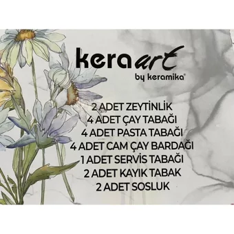 Keramika Keraart Yuvarlak Desenli 19 Parça Seramik Kahvaltı Takımı Çok Renkli