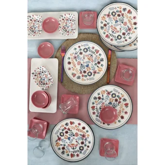Keramika Spring Time 19558 Desenli 30 Parça 6 Kişilik Seramik Kahvaltı Takımı Çok Renkli