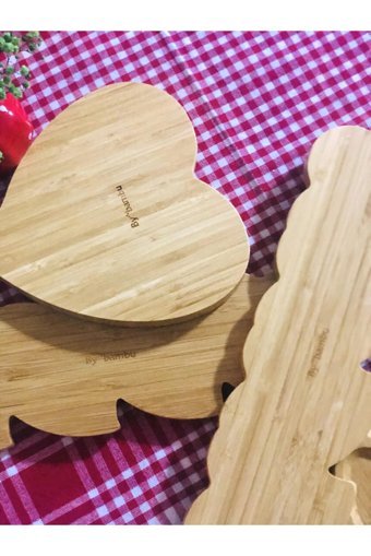Den Tasarım Hediyelik Ahşap Asimetrik 9 Parça 2 Kişilik Bambu Kahvaltı Takımı Kahverengi