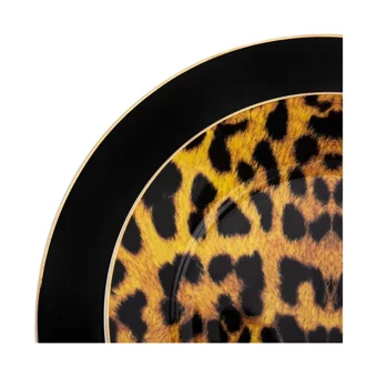 Royal Victoria Leopard Zt17-436 Desenli 41 Parça 6 Kişilik Bone China Kahvaltı Takımı Siyah