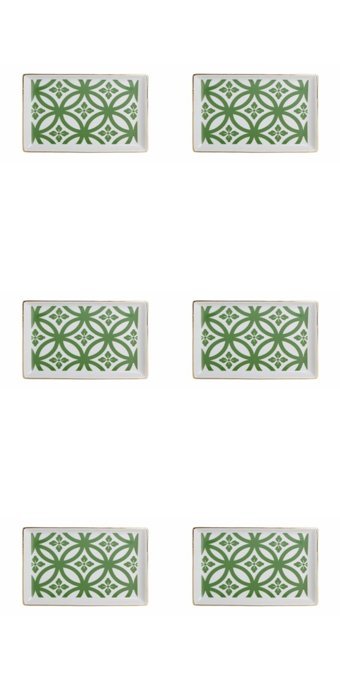 Porland Morocco 04Ap018773 Desenli 6 Parça 6 Kişilik Porselen Kahvaltı Takımı Yeşil