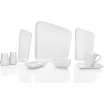 Schafer Weekend Beyaz03 36 Parça 6 Kişilik Porselen Kahvaltı Takımı Beyaz