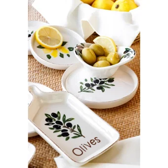 Hoga Zeytin Limon Desenli 8 Parça Seramik Kahvaltı Takımı