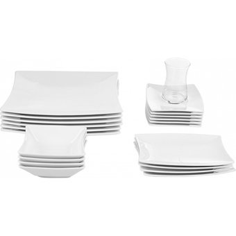 Karaca New Perfect White Kare 26 Parça 6 Kişilik Porselen Kahvaltı Takımı Beyaz