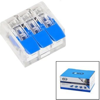 100 Adet 3 Lü 2x2.5 Kablo Geçmeli Mandallı Buat Klemensi (5263)