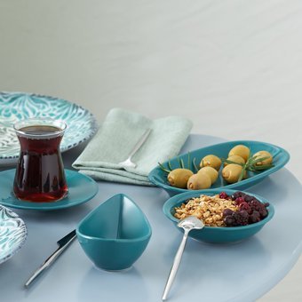 Karaca Patina Yuvarlak Desenli 26 Parça 6 Kişilik Porselen Kahvaltı Takımı Çok Renkli