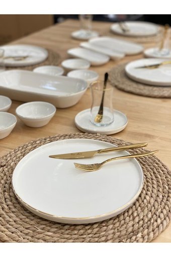 Onedekor Modern Pure Milenyum 37 Parça 6 Kişilik Seramik Kahvaltı Takımı Beyaz