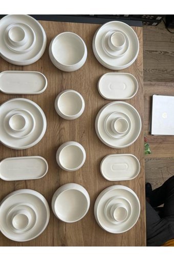 Acar Bianco Perla Yuvarlak 26 Parça 6 Kişilik Porselen Kahvaltı Takımı Beyaz
