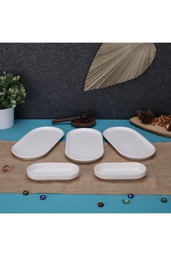 Kitchen Grande Kütahya Desenli 5 Parça 2 Kişilik Seramik Kahvaltı Takımı Beyaz