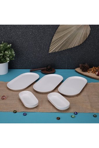 Kitchen Grande Kütahya Desenli 5 Parça 2 Kişilik Seramik Kahvaltı Takımı Beyaz