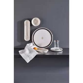 Neva Marble N3258 26 Parça 6 Kişilik Seramik Kahvaltı Takımı Çok Renkli