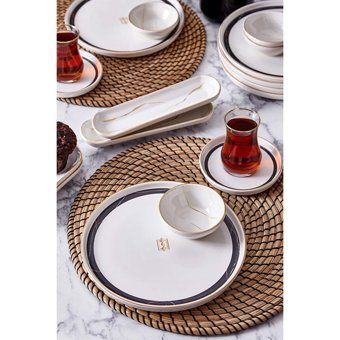 Neva Marble N3258 26 Parça 6 Kişilik Seramik Kahvaltı Takımı Çok Renkli