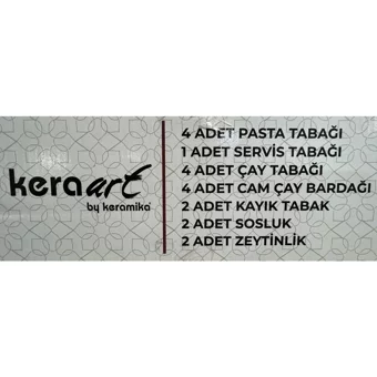 Keramika Ege Bulut Ivory Yuvarlak Desenli 19 Parça 4 Kişilik Seramik Kahvaltı Takımı Çok Renkli