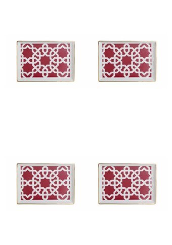 Porland Morocco 04Ap018781 Desenli 4 Parça 4 Kişilik Porselen Kahvaltı Takımı Bordo