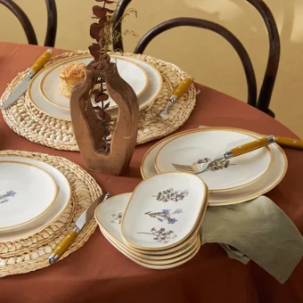 Karaca June Yuvarlak Desenli 18 Parça 6 Kişilik Stoneware Kahvaltı Takımı Çok Renkli