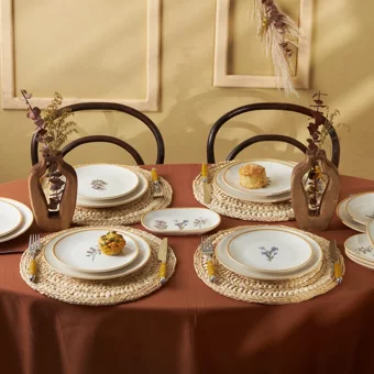 Karaca June Yuvarlak Desenli 18 Parça 6 Kişilik Stoneware Kahvaltı Takımı Çok Renkli
