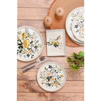 Porland Floral 04Por035188 Desenli 18 Parça 6 Kişilik Porselen Kahvaltı Takımı Çok Renkli
