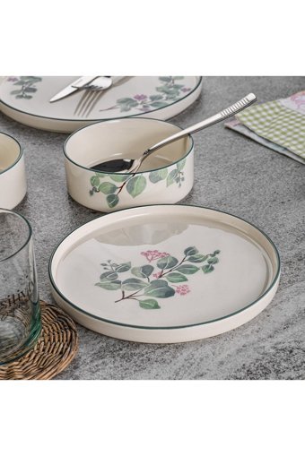 Schafer Pretty Desenli 12 Parça 4 Kişilik Seramik Kahvaltı Takımı Bej