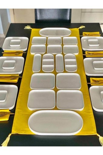 Şirin Eşyalarım Yp0056 28 Parça 6 Kişilik Porselen Kahvaltı Takımı Beyaz