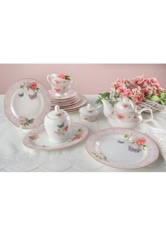 Pierre Cardin Lolly Desenli 41 Parça 6 Kişilik Bone China Kahvaltı Takımı Beyaz