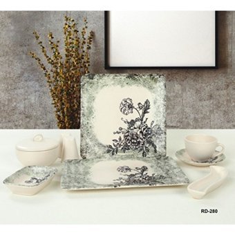 Remetta Rivaplus Rd-280 Desenli 30 Parça 6 Kişilik Stoneware Kahvaltı Takımı krem