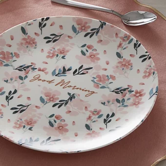Karaca Lovely Pink Yuvarlak Desenli 26 Parça 6 Kişilik Porselen Kahvaltı Takımı Çok Renkli