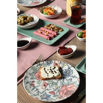 Keramika Manolya 18235 Desenli 15 Parça 4 Kişilik Seramik Kahvaltı Takımı Çok Renkli