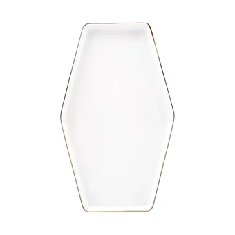 Karaca Streamline Geo Gold Yuvarlak Desenli 28 Parça 6 Kişilik New Bone Kahvaltı Takımı Beyaz