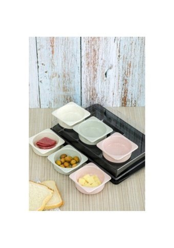 Cooker Ckr Ckr3094 Kare 6 Parça Seramik Kahvaltı Takımı Çok Renkli
