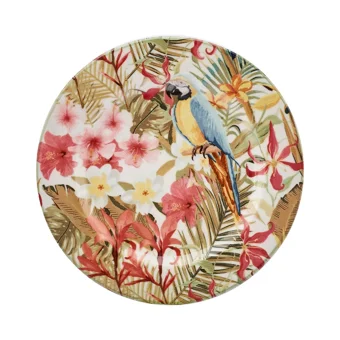 Karaca Loro Yuvarlak Desenli 16 Parça 6 Kişilik Stoneware Kahvaltı Takımı Beyaz