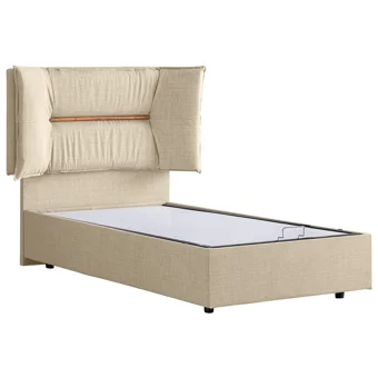 Setay Lizbon 90x190 cm Başlıklı Yataklı Sandıklı Tek Kişilik Baza Seti Krem