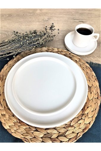 Gulhanıle Beyaz Yuvarlak 8 Parça 2 Kişilik Kahvaltı Takımı Beyaz