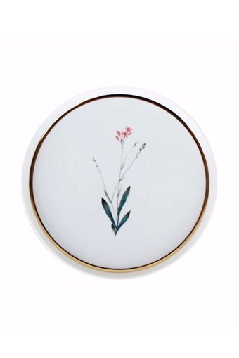 Porland Botanical Desenli 19 Parça 6 Kişilik Porselen Kahvaltı Takımı Beyaz-Siyah