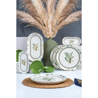 Acar Vegas Yuvarlak Desenli 11 Parça 4 Kişilik Stoneware Kahvaltı Takımı Çok Renkli