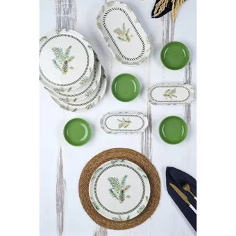 Acar Vegas Yuvarlak Desenli 11 Parça 4 Kişilik Stoneware Kahvaltı Takımı Çok Renkli