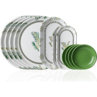 Acar Vegas Yuvarlak Desenli 11 Parça 4 Kişilik Stoneware Kahvaltı Takımı Çok Renkli