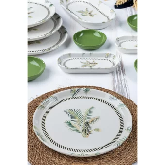 Acar Vegas Yuvarlak Desenli 11 Parça 4 Kişilik Stoneware Kahvaltı Takımı Çok Renkli