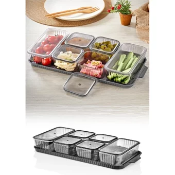 Stile Cucina Cucina 12 Kişilik Plastik Kahvaltı Takımı Gri