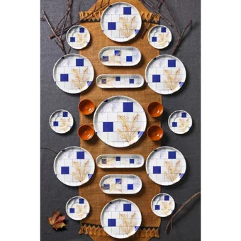 Nandy Home Eylül Desenli 21 Parça 6 Kişilik Seramik Kahvaltı Takımı Beyaz