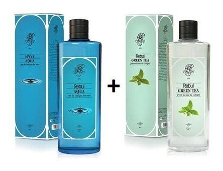 Rebul Kolonya Aqua 270 ml Cam Şişe & Rebul Kolonya Green Tea 270 ml Cam Şişe - 540 ml
