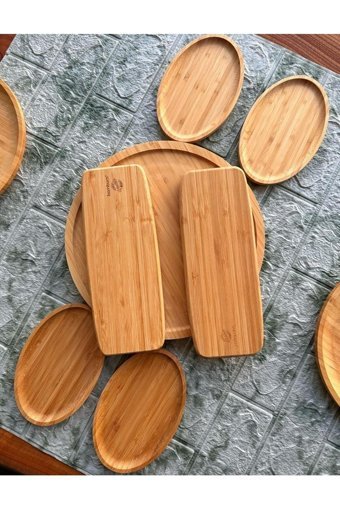 Bambum Atbyhome Yuvarlak 9 Parça 2 Kişilik Bambu Kahvaltı Takımı Kahverengi